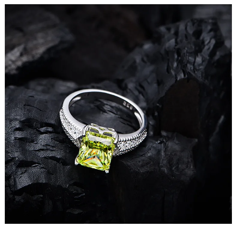5.6 Karat Lab Diamond Ring Classic 8*10 Ice Flower Cut 925 Silver Ring with Classic Style