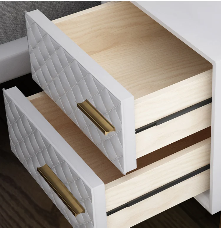 Luxury Modern Design Nightstand Solid Wood Custom Size Bedside Table