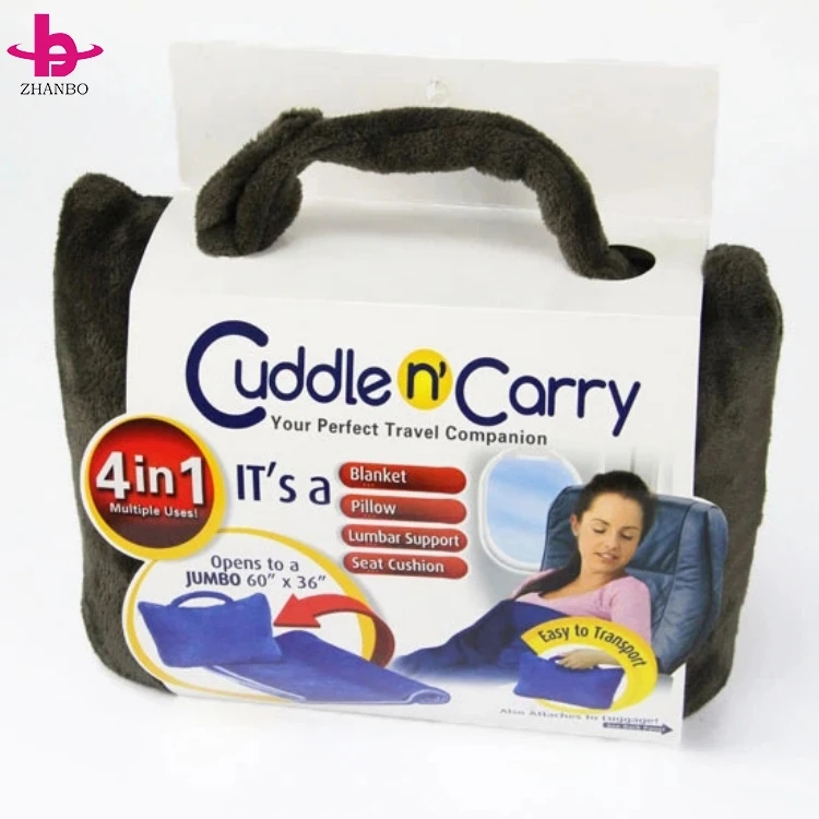 Pillow Blanket,Travel Pillow Sets/cases Foldable Polar Fleece Car Airplane Travel Moving 2 In 1