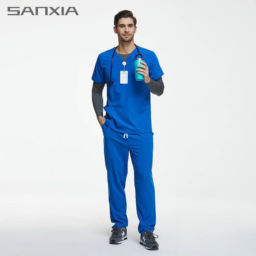Hospital Scrub Trousers Uniform Men Blue Oem Nurse Uniforms Reina