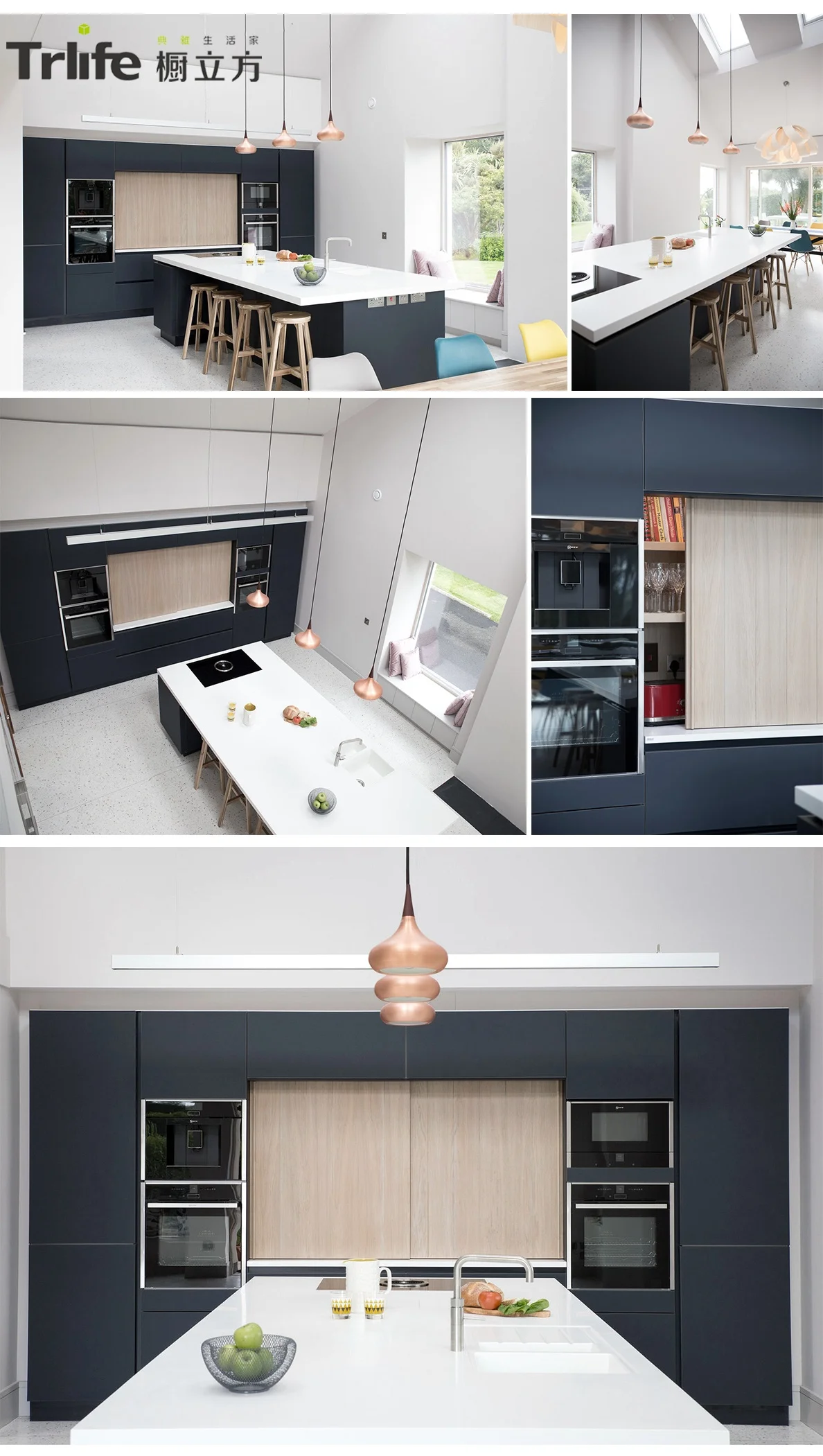 2020 Unique Modern Design Custom Sale Artificial Quartz Countertop Whole Kitchen Cabinet