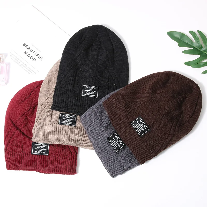 
2020 Wholesale Headgear Thicken Keep Warm Plus Cashmere Winter Knitted Hat 