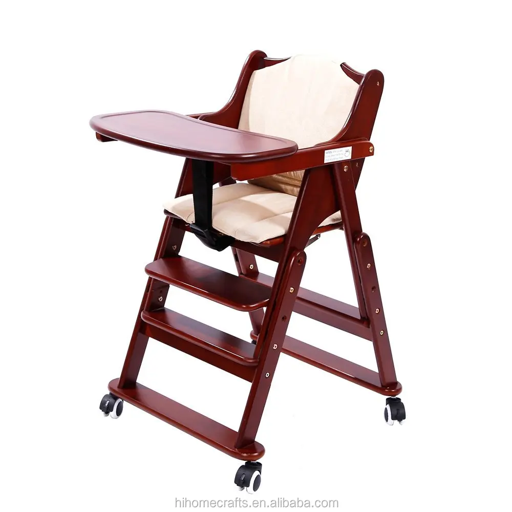 infant wooden feeding chair with tray