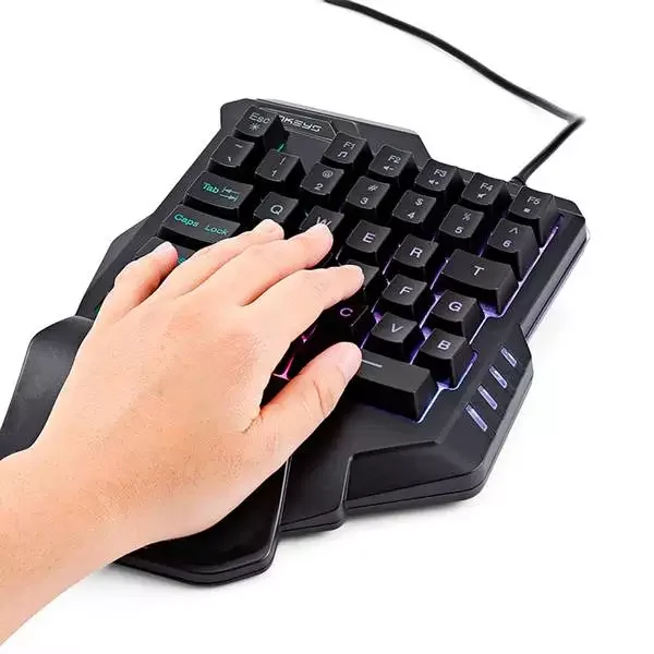 Mini G30 1.6m Wired Membrane Keyboard With LED Back-light For PUBG 35 Keys One-handed Gaming Mechanical Keypad and Mouse RGB