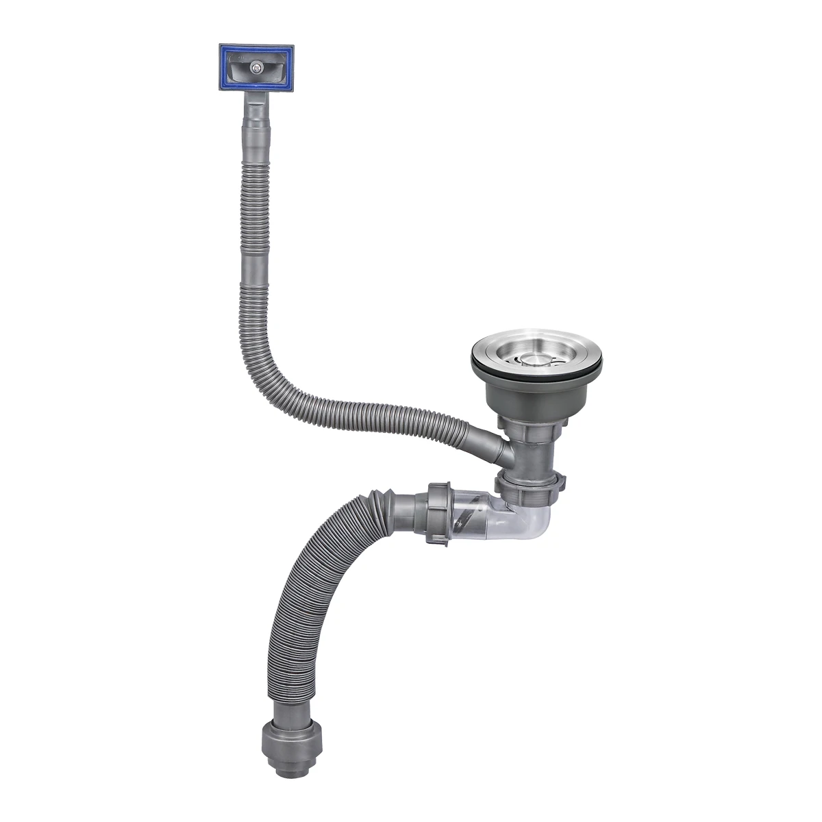  50mm waste pipe fittings kitchen sink drain pipe for double bowl  with pp expandable tubular drain tubing pipe-0