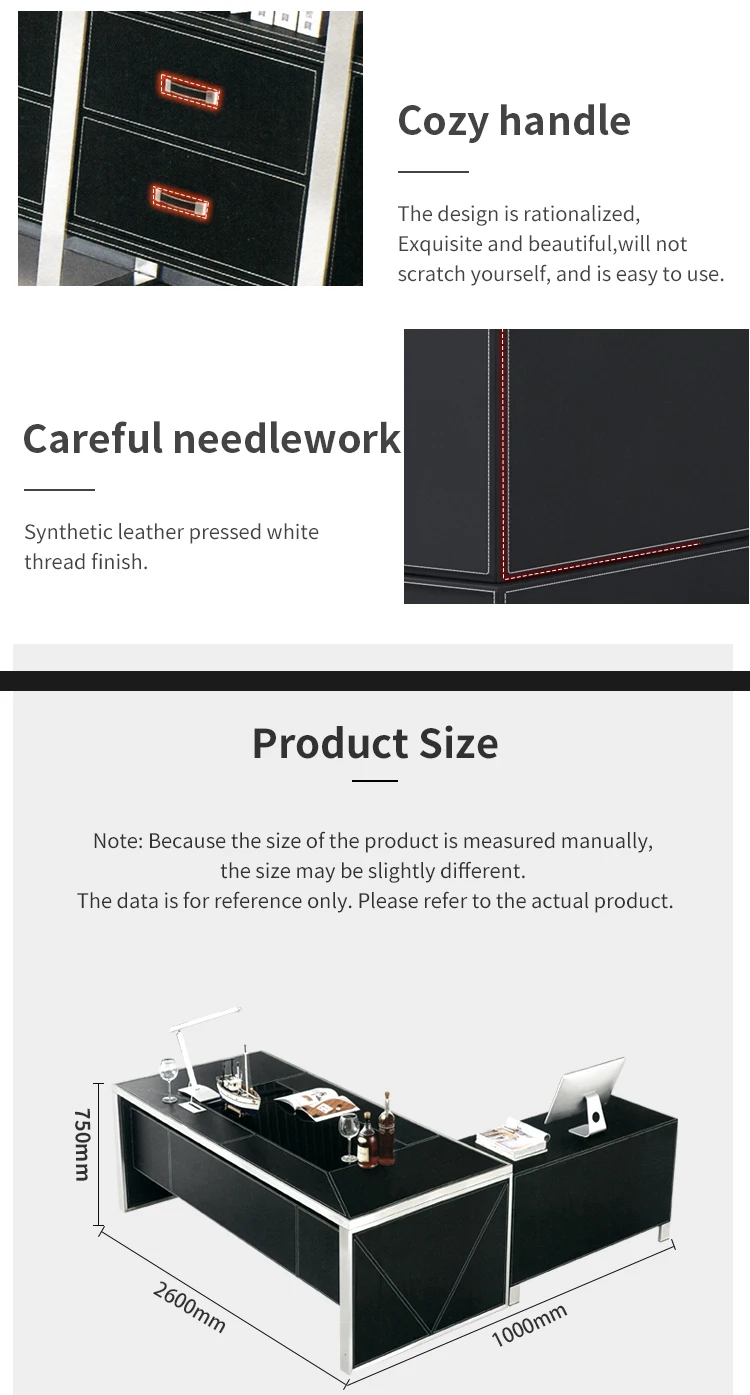 Pengpai Luxury Ceo Executive Desk Chairs For Office With Black Leather