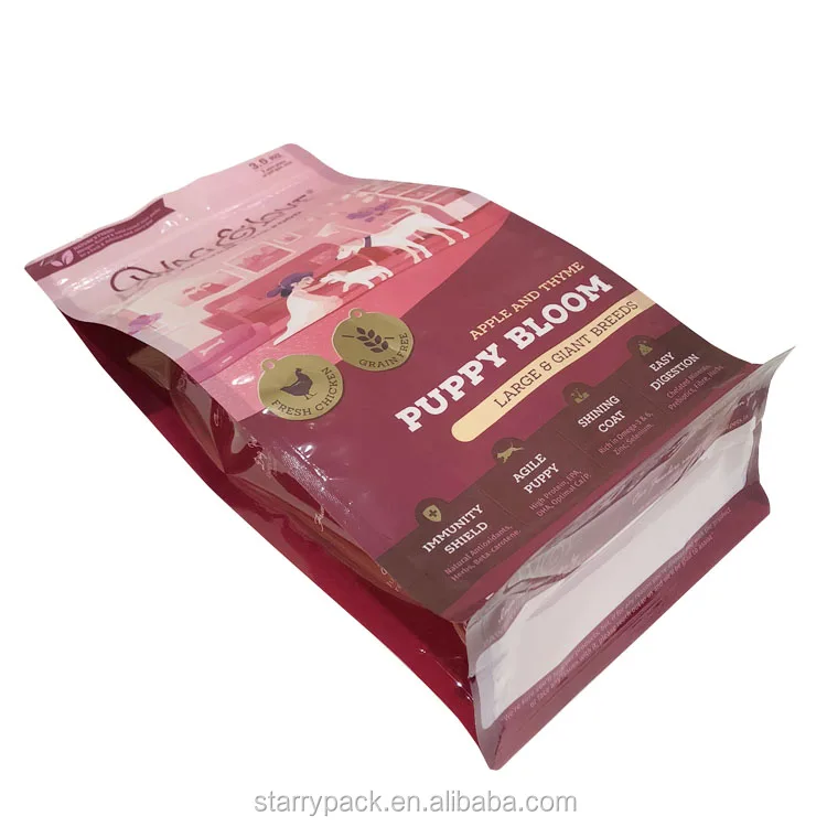 10kg 25kg Flat Bottom Pet Food Bag /plastic Cat Dog Food Packaging Bag