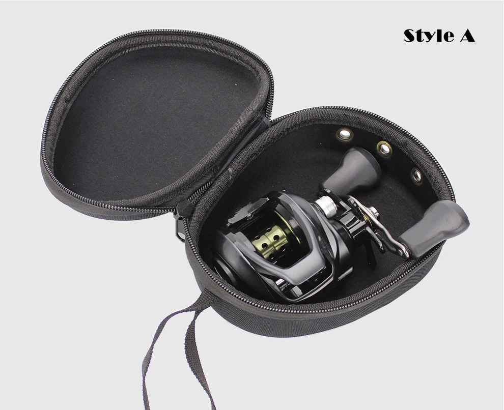 Fishing Tackle Bag A B Black Nylon Waterproof Fishing Reel Bags Storage