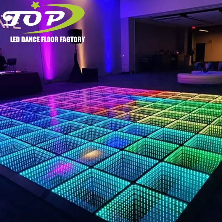 China Company Control Board Cube 3D Infinity Led Dance Floor Lights