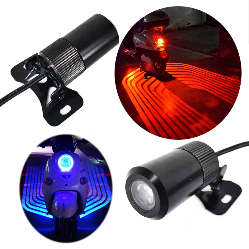 HD Angel Wings LED Projector Motorcycle Spotlight Lamp Courtesy Shadow Welcome Light Side projector light for motorcycle