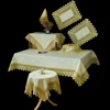 Longshow beautiful blond sunflower polyester lace Jacquard good quality table cloth set for home