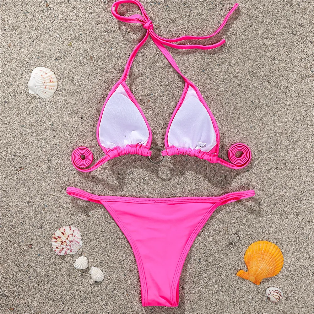 5 Colors Jewelry Rhinestone Bikini Girls High Leg Cut Swimsuits Thong ...