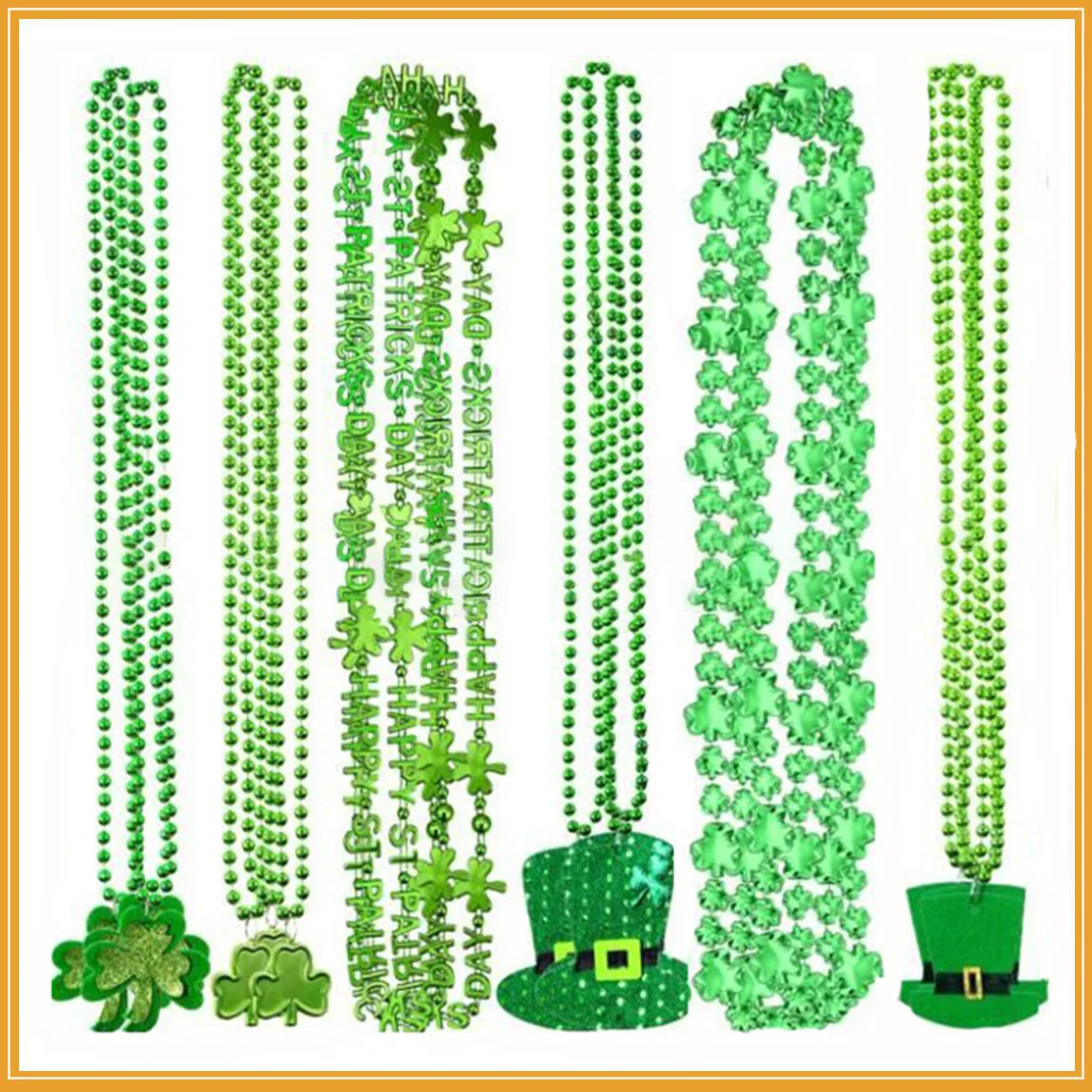 St Patricks Day Accessories Shamrock Clovertop Hat Green Letter Bead Necklaces Buy The 