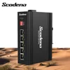 Scodeno New Din-rail IP40 1000Mbps 5 PoE Port Industrial Ethernet Switch with DIP