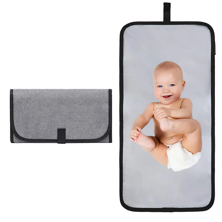 Factory Wholesale Oem Grey Waterproof Diaper Changing Pad With Builtin Pillow For Baby Travel