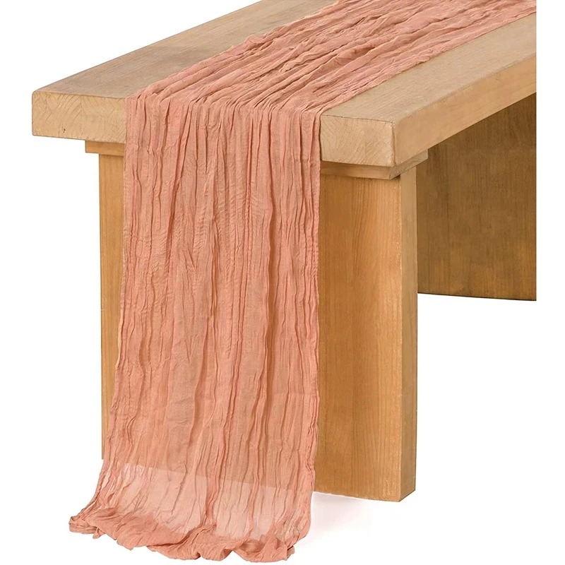 Terracotta Cheesecloth Table Runner,Gauze Fabric Wedding Arbor