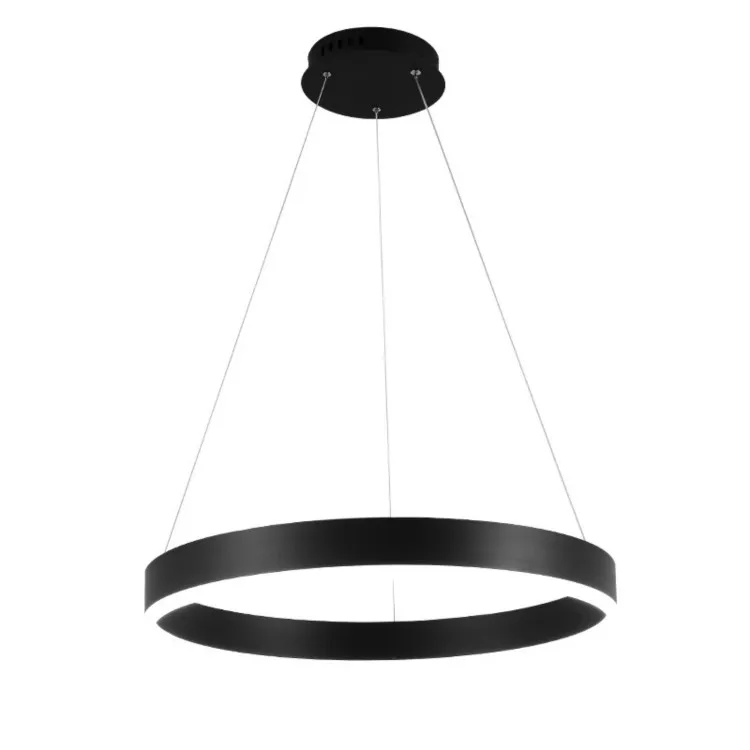 hot sale custom indoor aluminum acrylic halo designed modern black led chandelier pendant light
