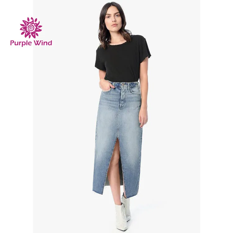 High Quality Women Dresses Clothing Straight Lady Jean Long Denim Skirts Wholesale Denim Skirts Dress