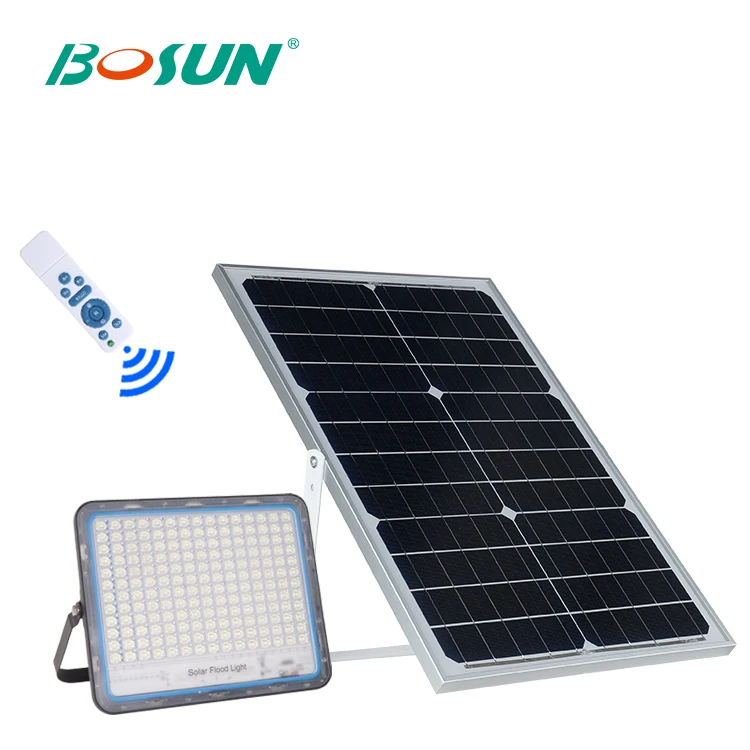 BOSUN High lumen bridgelux waterproof IP65 40watt 60watt 100watt 200watt led flood light with solar panel