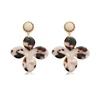 BLE-990 xuping new arrival classical stainless steel earrings leopard colored acrylic drop earrings