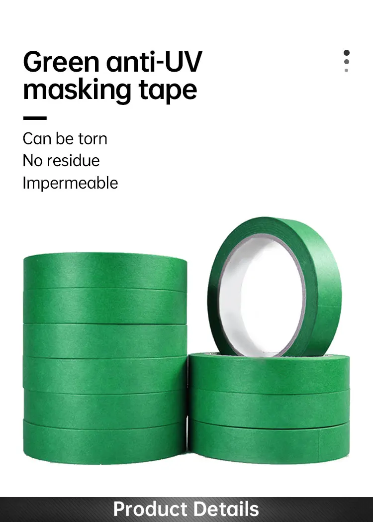 Masking Tape Wholesale Painters Use Resistant Anti Uv 14 Days Green