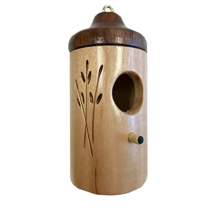 hand carved wood bird house