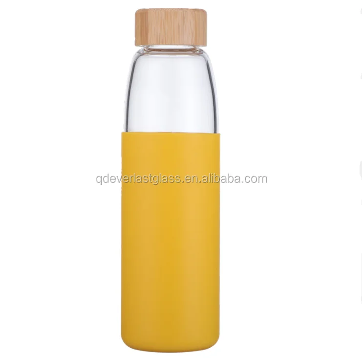 500ml Unbreakable Glass Water Bottle With Soft Sleeve / Silicone Seal