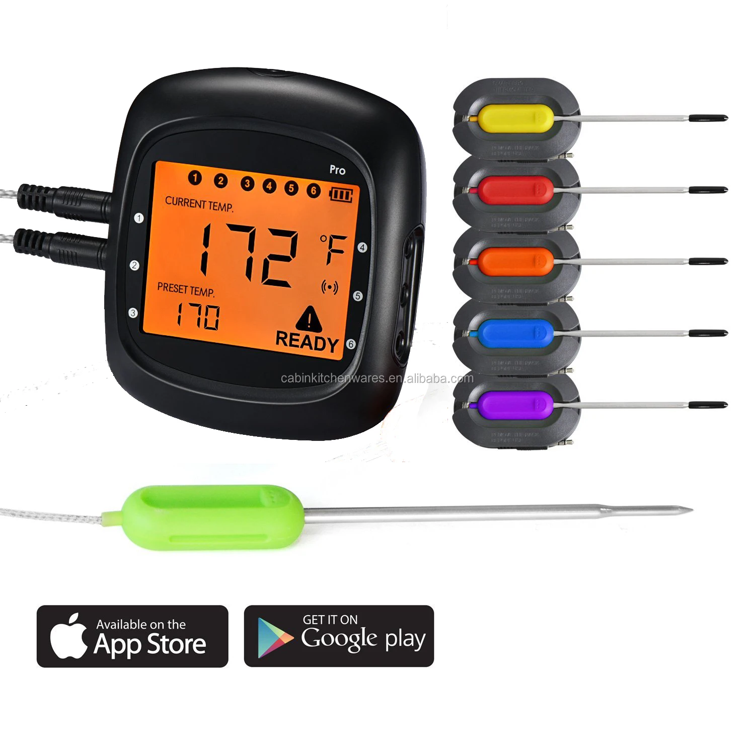 6 Channel Bbq Thermometer Bluetooth Cooking Meat Thermometer For Oven