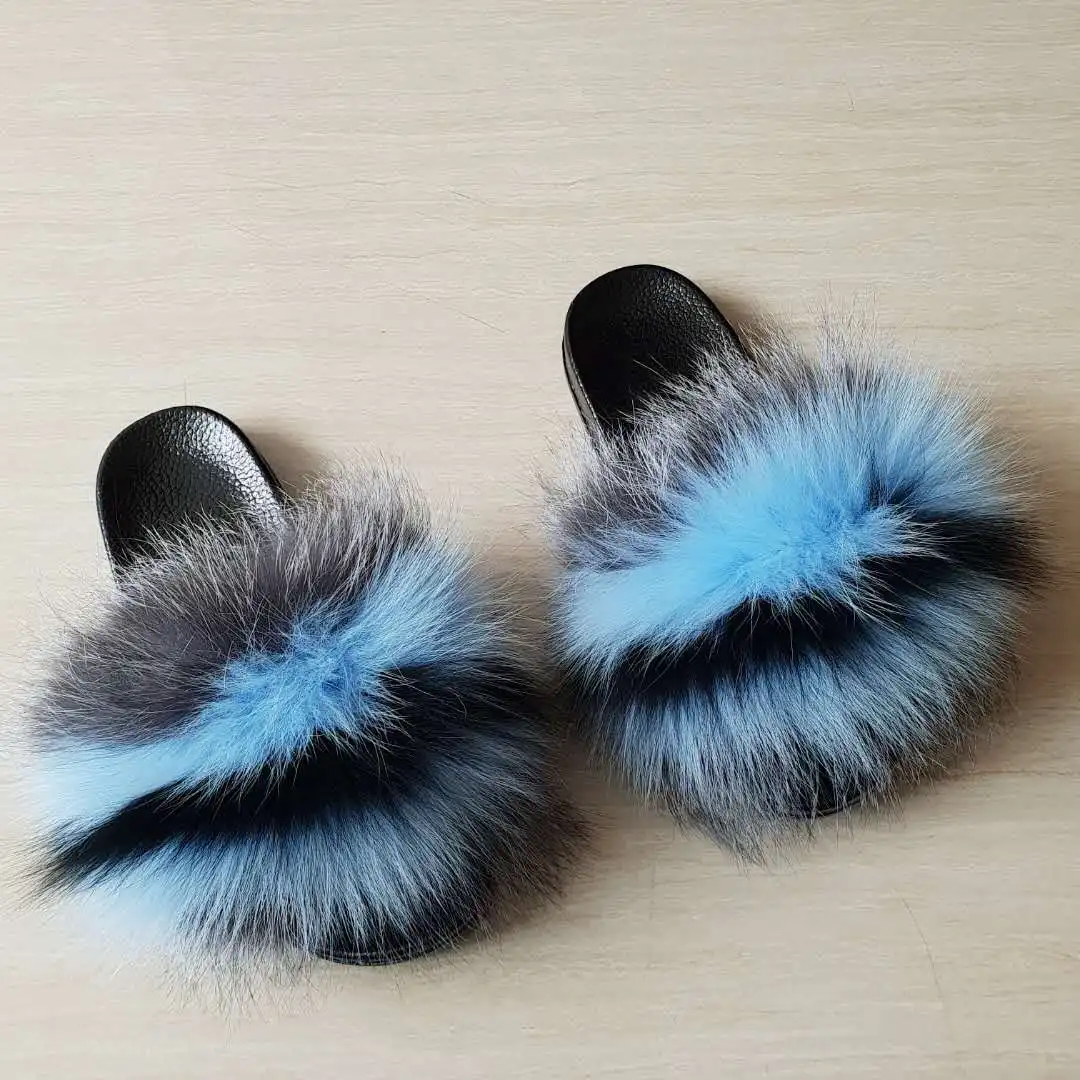 real racoon fur slides