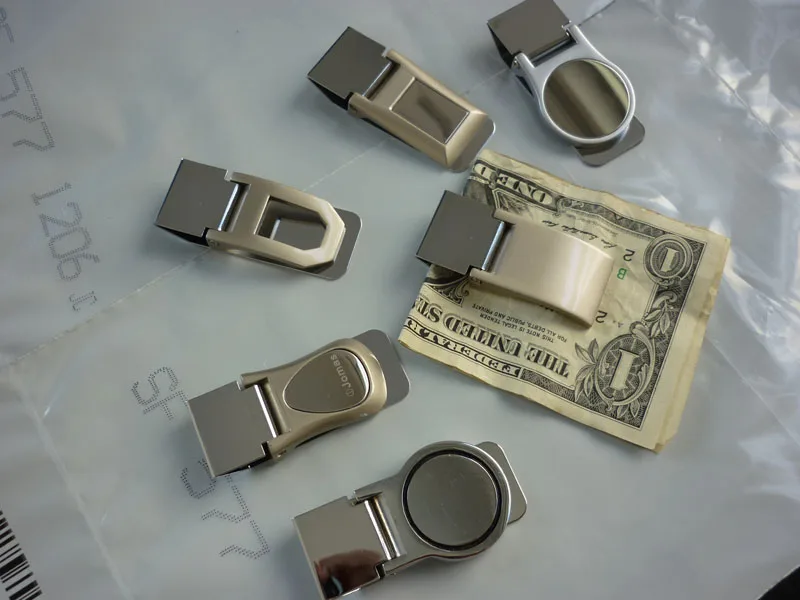 Moldura redonda foto adesivo epóxi liga de zinco dinheiro clipe rfid bloqueio clipe de dinheiro em aço inoxidável