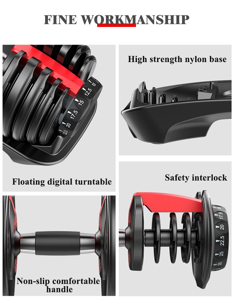 Wholesale competitive price adjustable dumbbell set for bodybuilding sports equipment