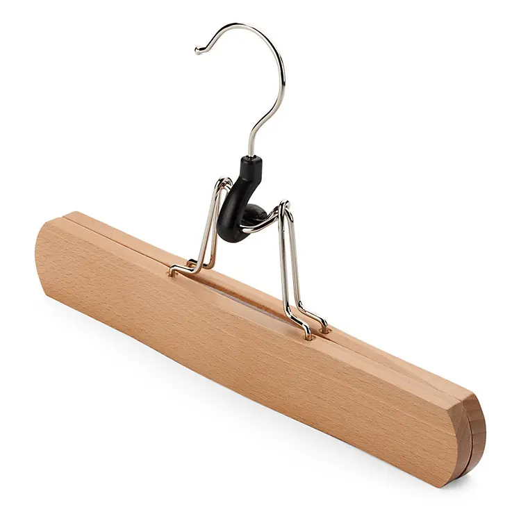 Highgrade Wooden Pants Hangers With Clips Non Slip Skirt Hangers