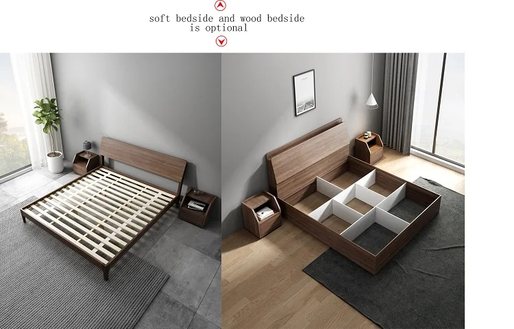iFamy cheap quilt pillow storage cabinet wood bed 1.2m/1.5m/1.8m modern double bed room fancy bedroom furniture set