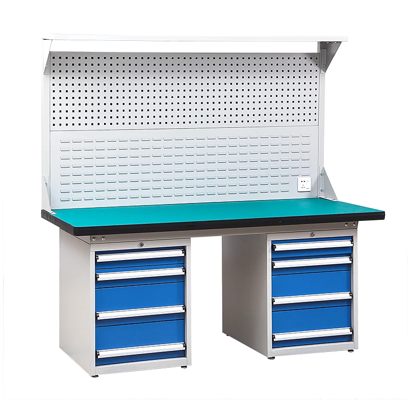 Competitive Price ESD  board heavy duty industrial workbench with drawer and light