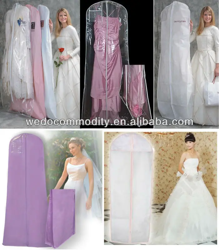 Custom Long Size Wedding Dress Garment Bag Bridal Dress Garment Bag Clear Long Evening Dress