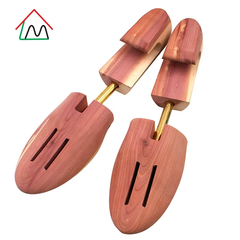 Lm020 Adjustable Leather Natural Aromatic Shoe Tree Cedar Wood For Men