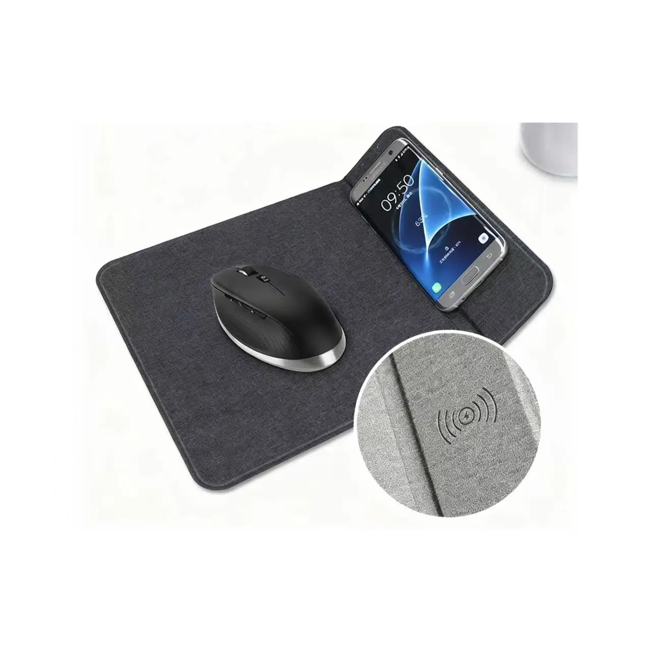 Eco-friendly bamboo phone stand on wooden desk with smartphone and notebook