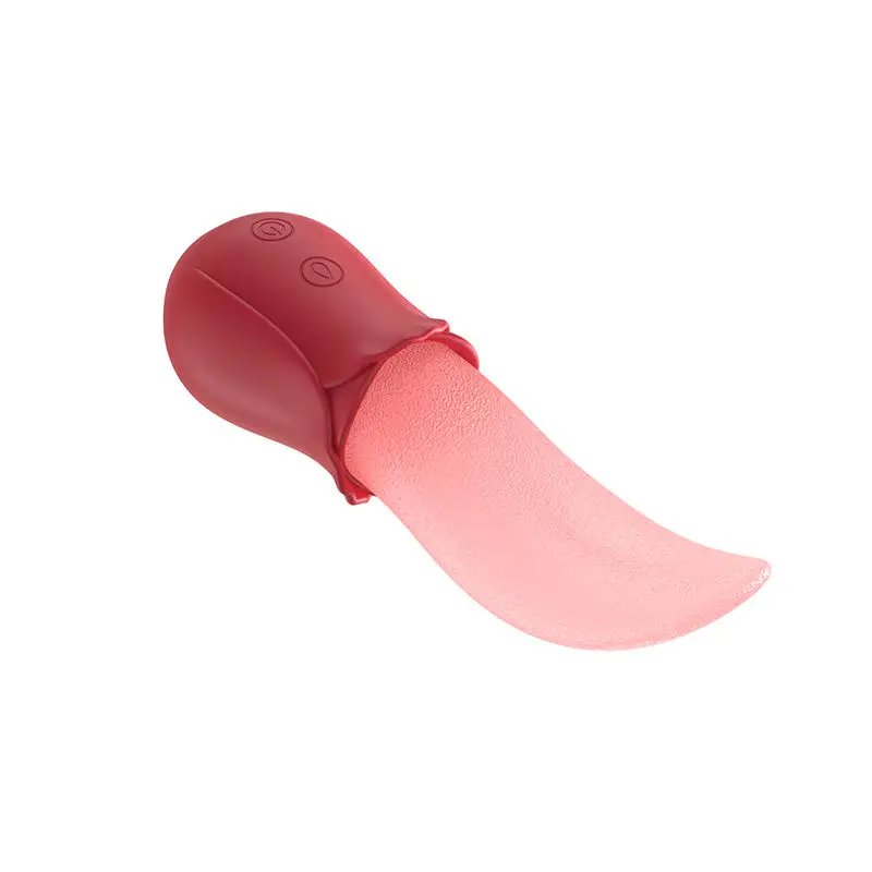 10 Speeds Realistic Licking Tongue Rose Vibrators For Women Nipples