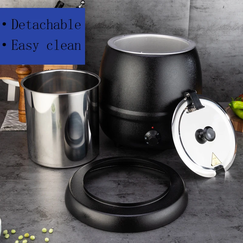 Stainless Steel Buffet Electric Heating Soup Kettle 10 L Electric Soup