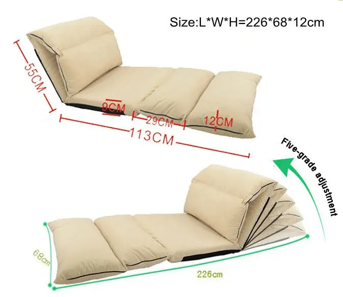 Japan Style Comfy Floor Seating Teen Lounge Couch Folding Chair Bed ...