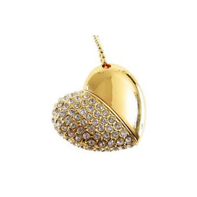 usb 64 gb Pendrive diamond usb necklace, Jewelry heart shaped custom usb flash drive necklace - ANKUX.COM