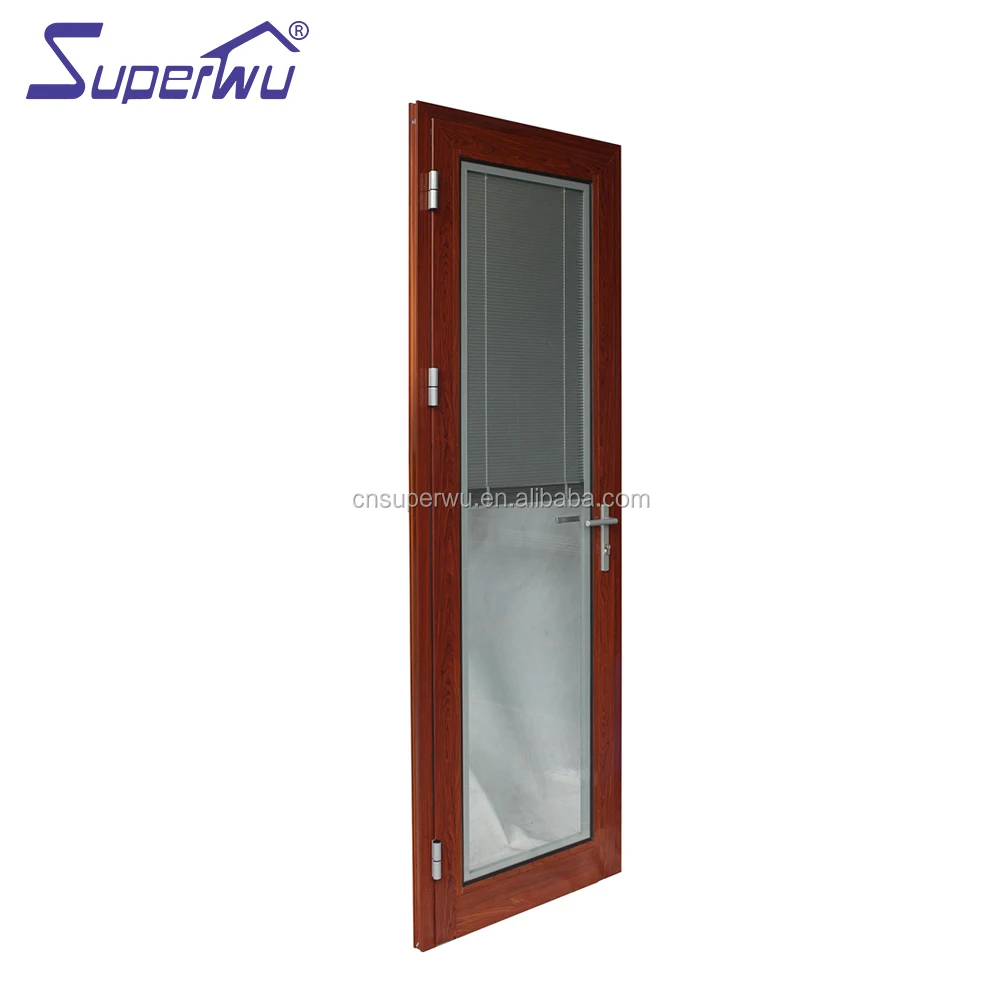 Professional Manufacturer Design Wholesale Wood Color Glass Swing door Casement Door