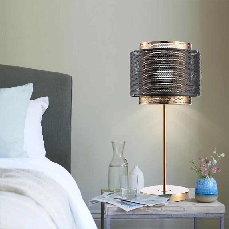 wrought iron shade metal table lamp