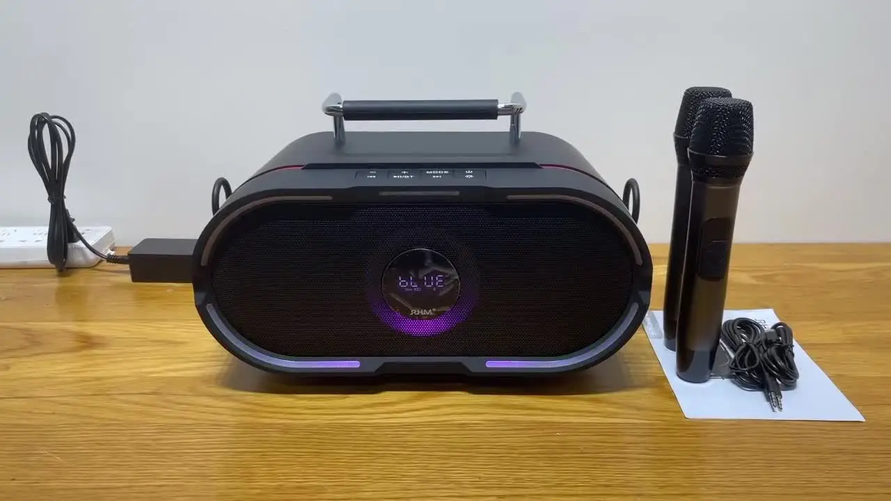 RHM RM-K666 Plus 2.1CH Karaoke System with 2 Wireless Microphones