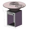 Garden steel BBQ fire pit round grill table
