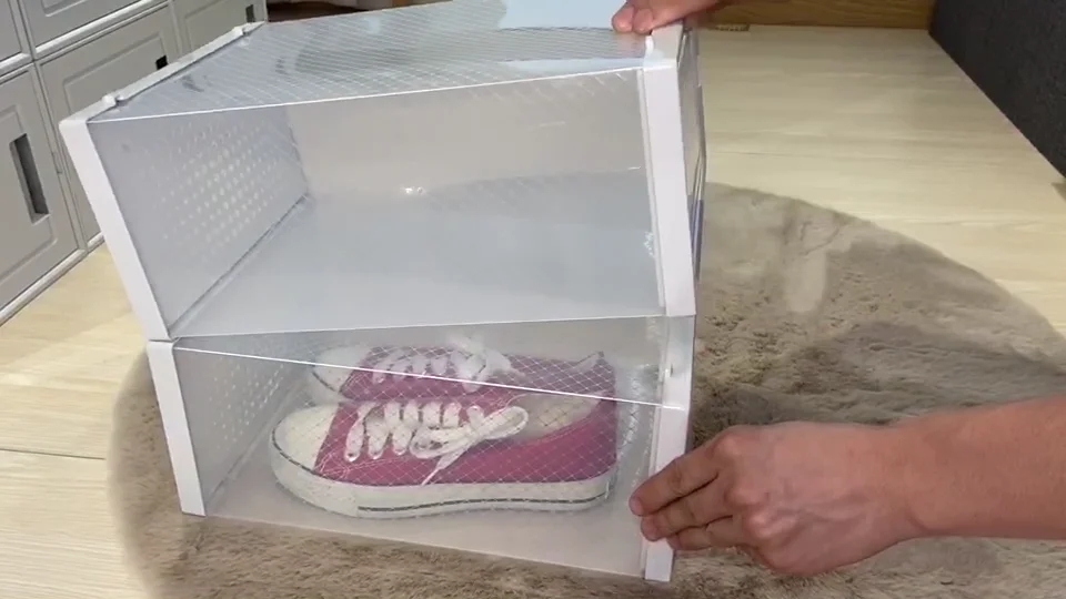 East Loft Clear Plastic Shoe Box 12 Pack Stackable Shoe Box Shoe Container Cubes For Sneaker