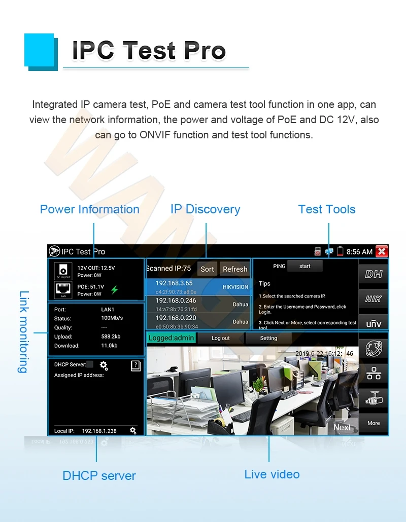 Inch Cctv Tester Ipc C Plus Full Mp Ip Cvi Tvi Ahd Sdi Analog In Camera Tester Buy