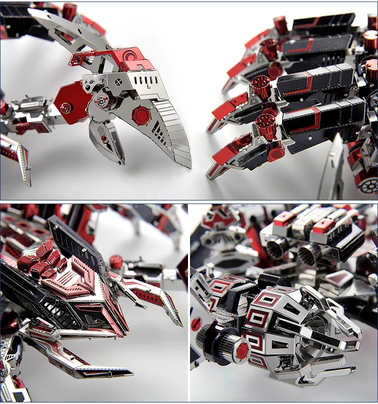 Red 3D Metal Puzzle Scorpion DIY Model Kit for Adults