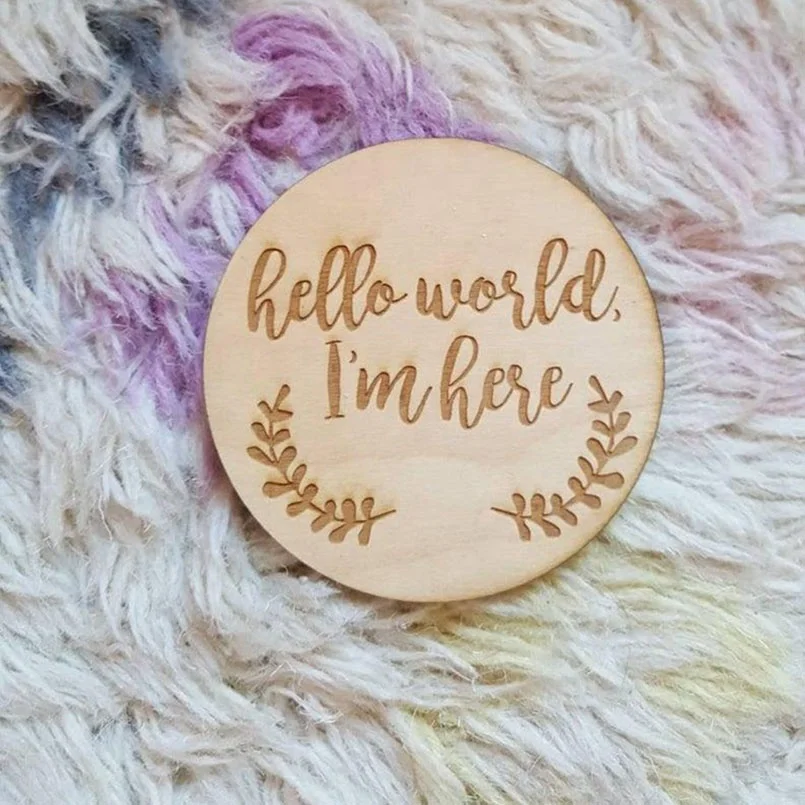  Newborn Gift Idea engraved wooden monthly milestone baby milestone cards party props