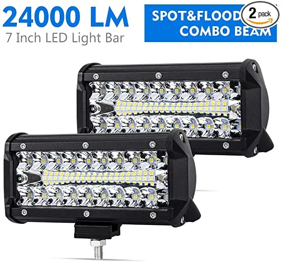 Topdrive 7 Inch LED Pods Liteway 24000 LM Triple Row Light Bar Off Road Driving Led Work Lights for UTV ATV jeep